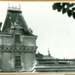 Fragment wieży zachodniej i balustrady na dachu oranżerii, 1961 r.